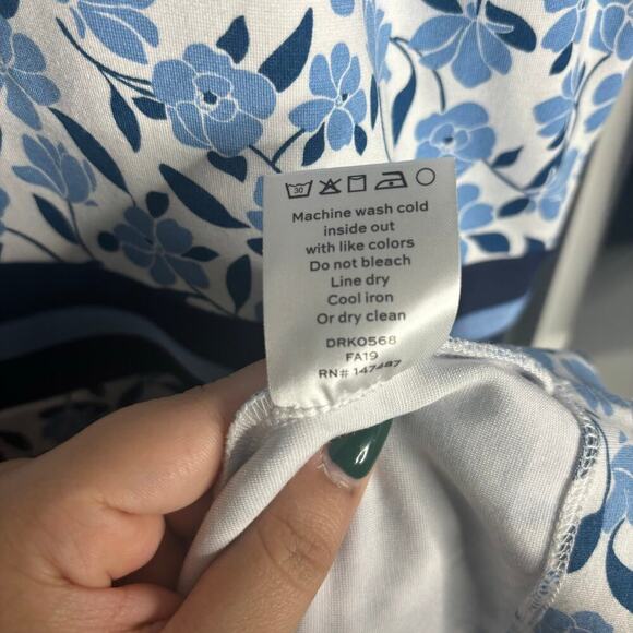 Draper James Persley Ponte Dress Blue Multi Magnolia Vines Size XS - Picture 8 of 8